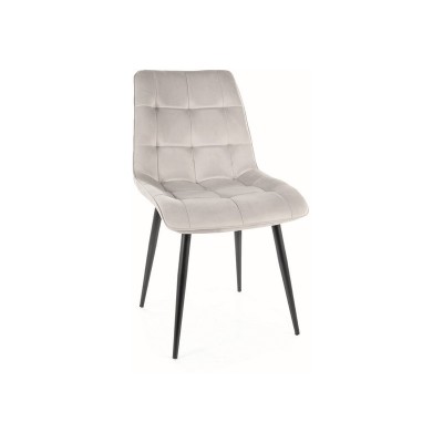 Стул SIGNAL CHIC Velvet Bluvel 03 светло-серый/черный